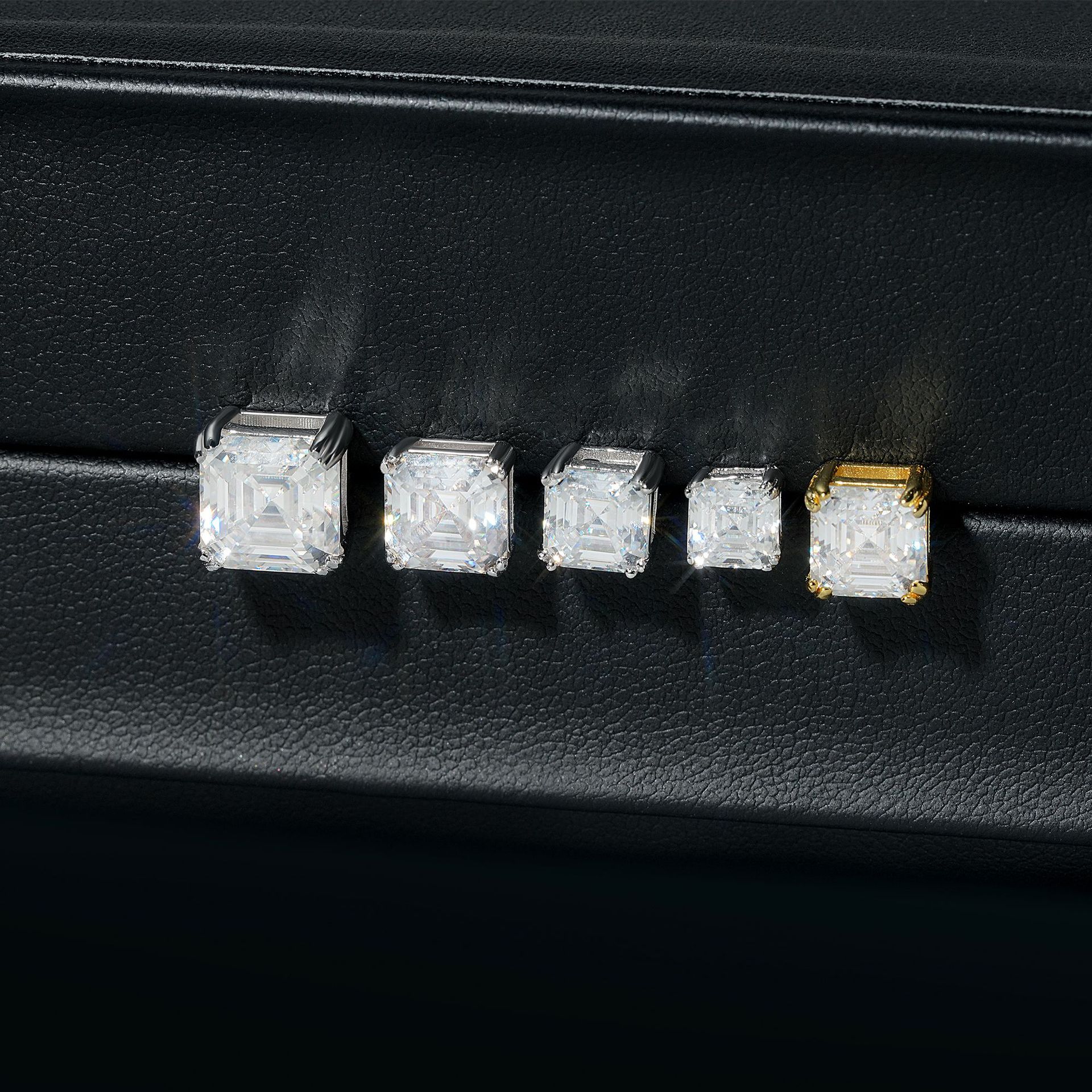 925 Sterling Silver Luxury VVS GRA Gertificate Asscher Cut Men Women Custom Fine Jewelry Moissanite Stud Earrings