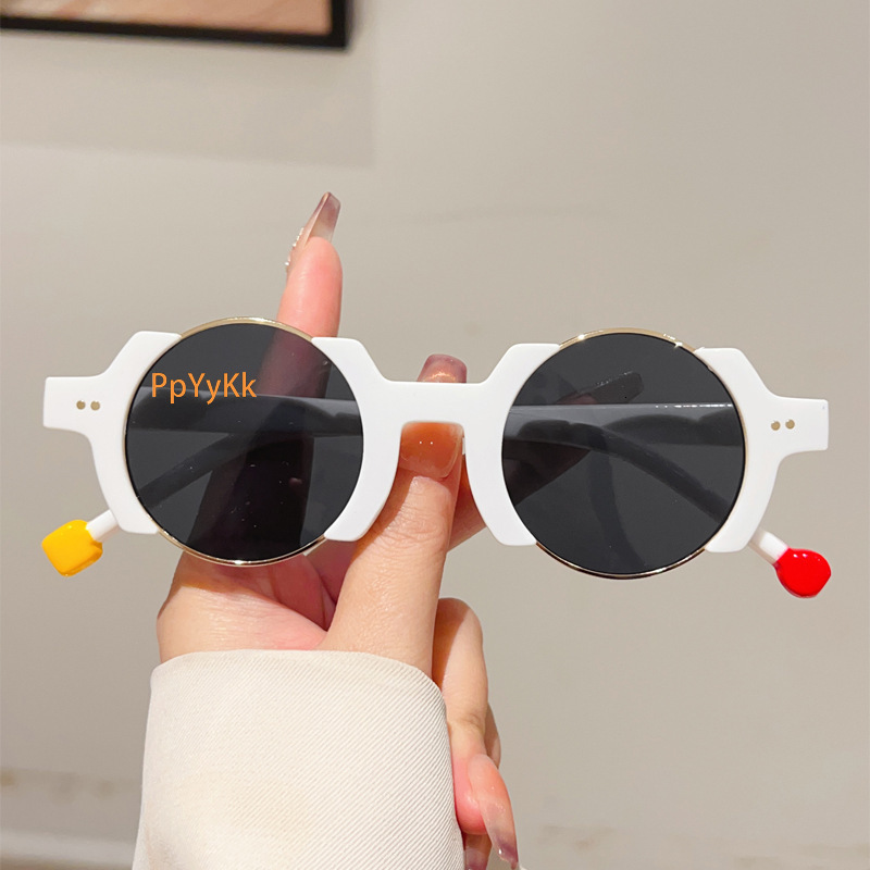 Designer Sunglasses New Fashion Contrast Color Round Frame High-Quality Hip Hop Bold Streetwear Premium Shades