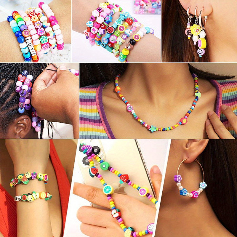 1000PCS Clay Beads Kit, 24 Animal Beads DIY Bracelet Making Set for Kids Crafts, Jewelry Necklace Earring Creative Art Supplies