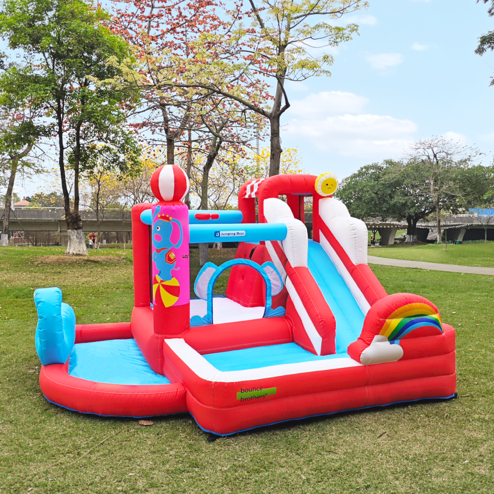 Family-Friendly Multicolored Elephant Slide & Climber - Indoor/Outdoor Activity Hub