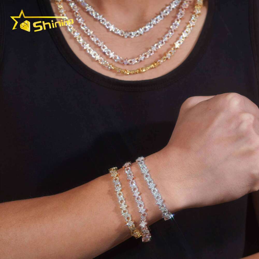 New Arrival Bracelet Pure Sier Pyroxene Pass Tester Fast Shipping Unisex Jewelry