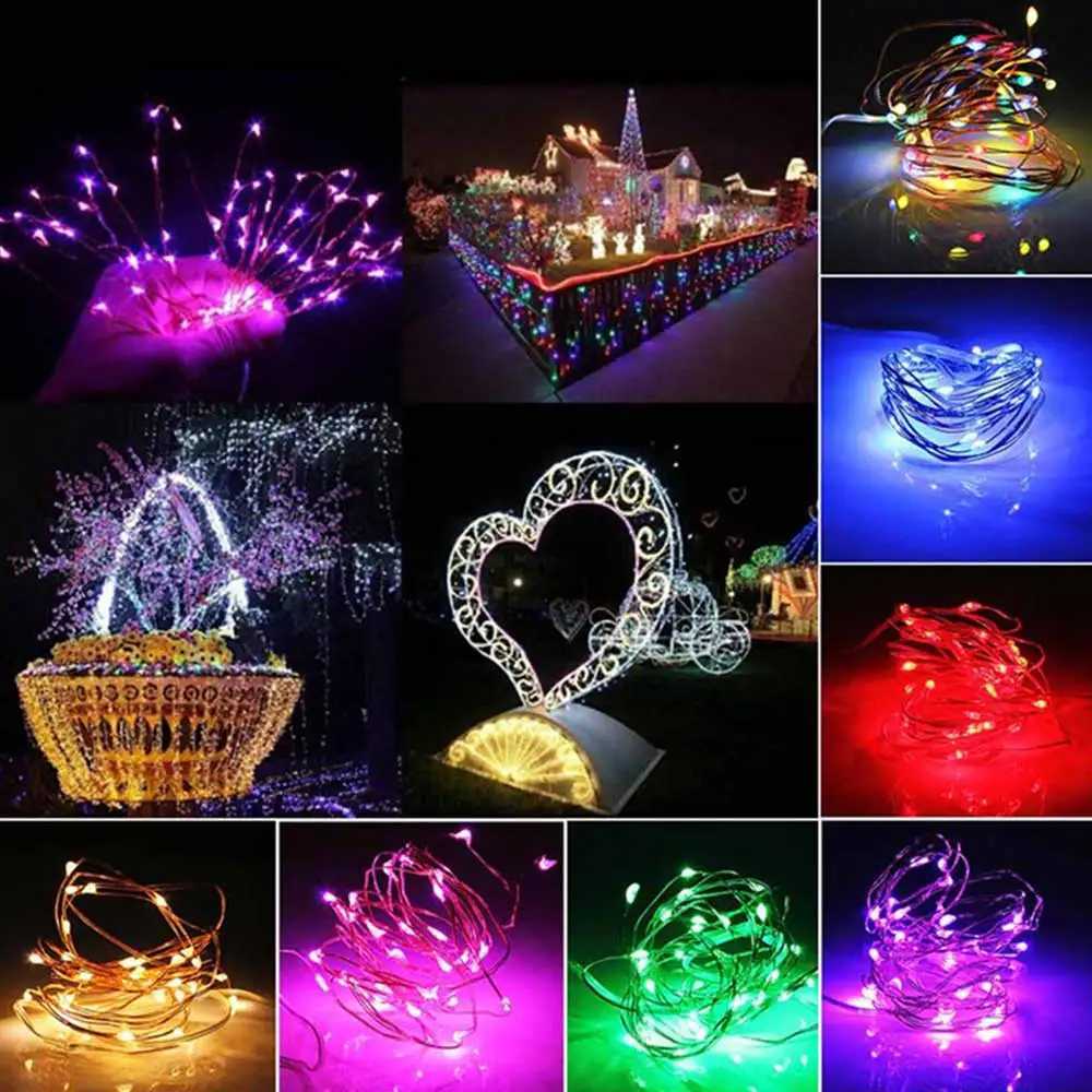 USB LED String Lights Copper Silver Wire Garland Light 5/10/20M Waterproof Fairy Lights For Christmas Wedding Party Decoration W250701