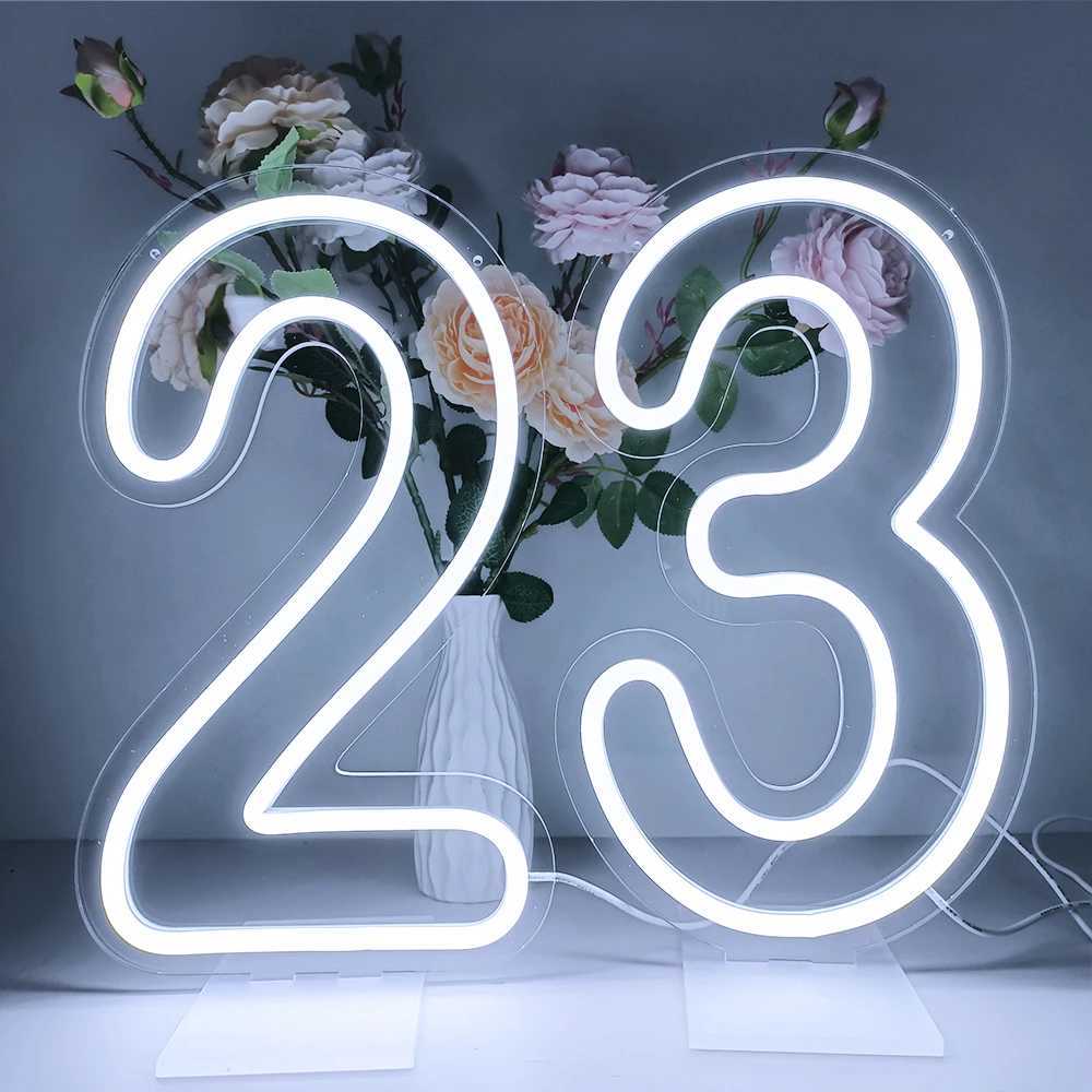Glowing 38cm Numbers 0 to 9 LED Neon Light for Birthday Party Anniversary Event Home Bar Hotel Art Decoration W250701