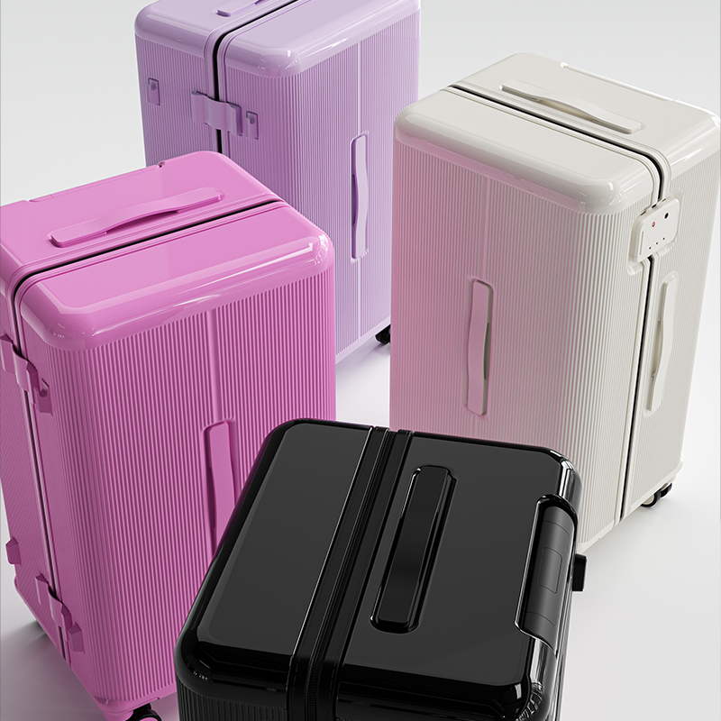 Stylish Enhanced Security Softshell Hardside Roller Trunk Waterproof and Scratch Resistant