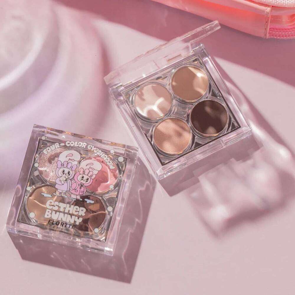 FLORTTE Esther Bunny Four-color Shadow Eyeshadow Palette With PendantShimmer Matte Long Lasting Waterproof Eye Makeup X250702