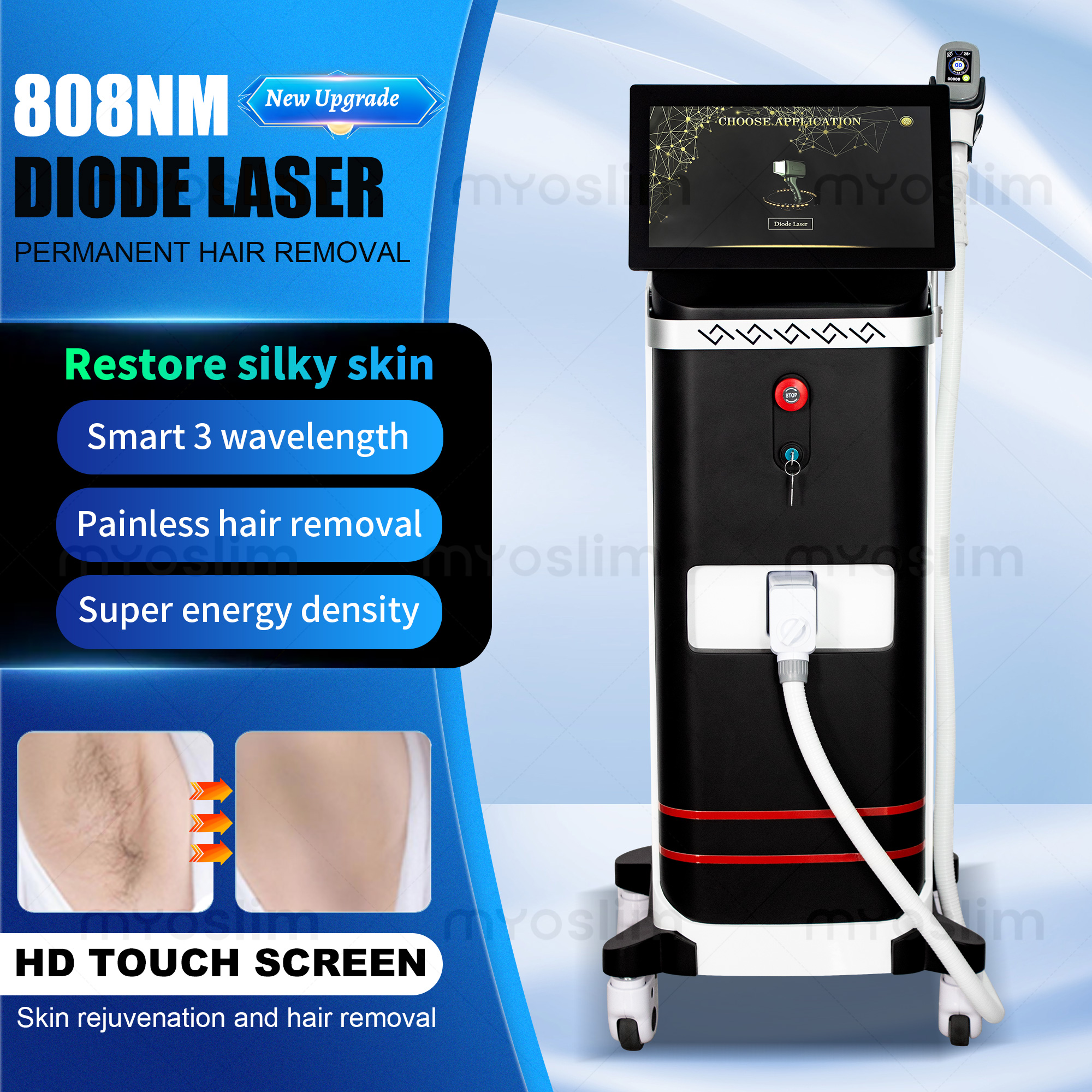 Newest Diode Laser Hair Removal Machine Ice Platinum Permanent Painless Hair Removal Alexandrit CE