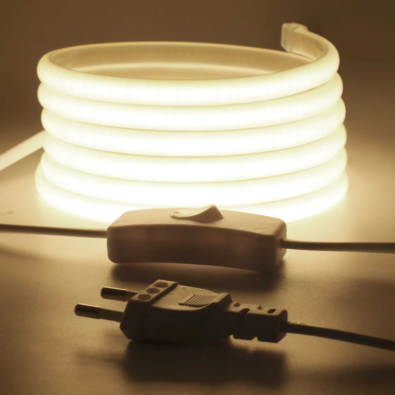 220V COB LED Strip Light 20M 40M 288LEDs/m Flexible Outdoor IP67 Waterproof CRI RA90 FOB Tape Lamp For Bedroom Kitchen Lighting W250701