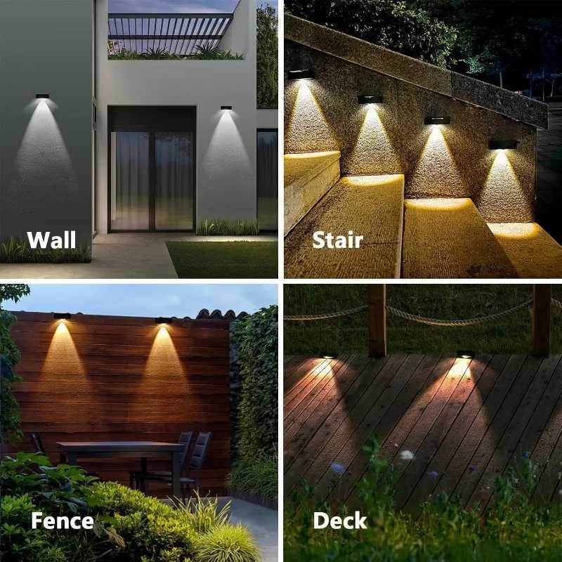 1/2/4/6 Solar Light Set for Outdoor Stairs Outdoor Staircase Waterproof Solar Light Set Staircase Courtyard XJ250624