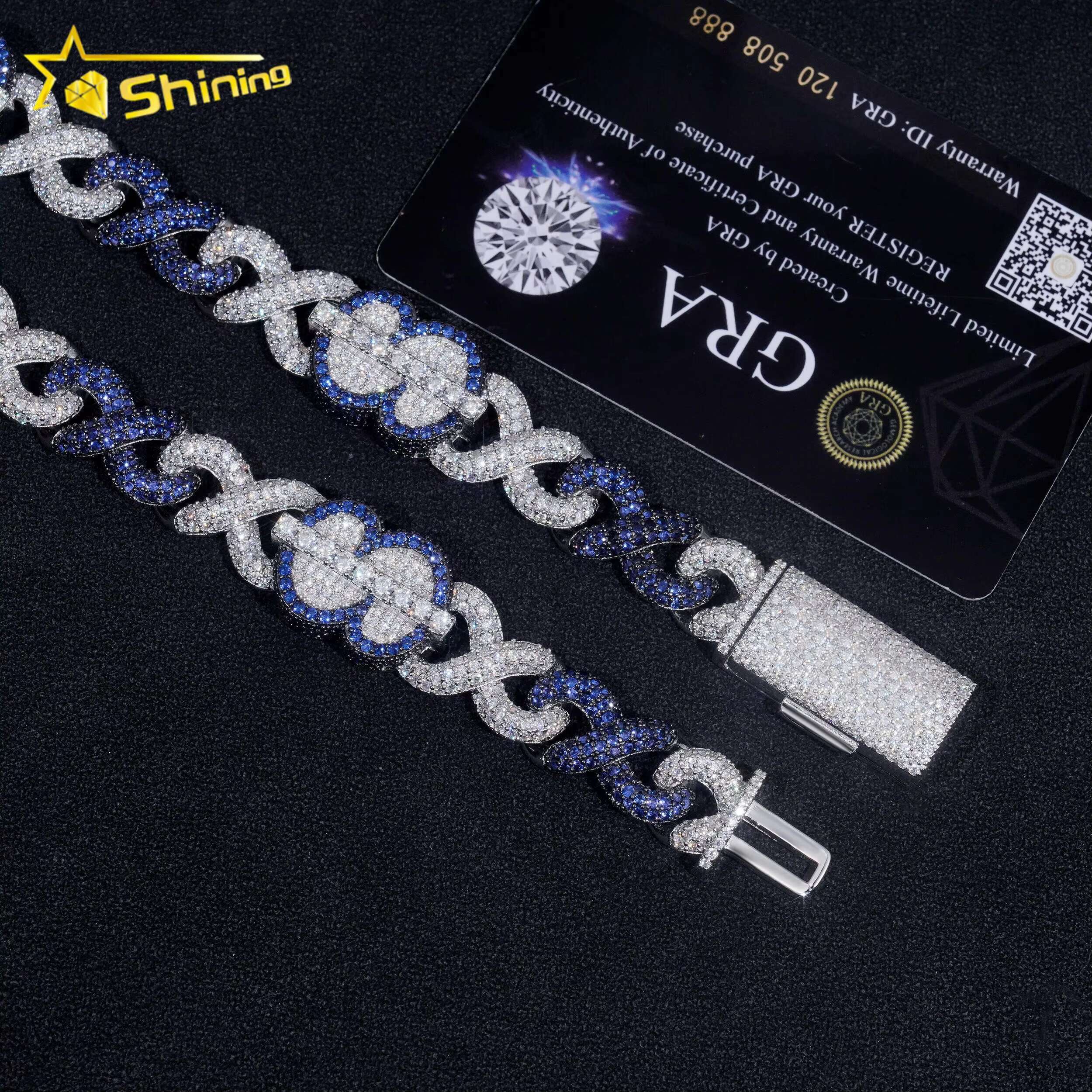 Rappers Hip Hop Jewelry Chain Gold Plated 925 Sterling Silver VVS Moissanite Diamond Iced Out Necklace Cuban Link Chain