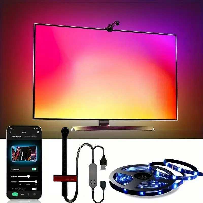 Immersion TV Backlights with Camera Smart Ambient TV Strip Light RGB Synchronization Ambient LED Strip Light Lamp Game Room Decor W250701