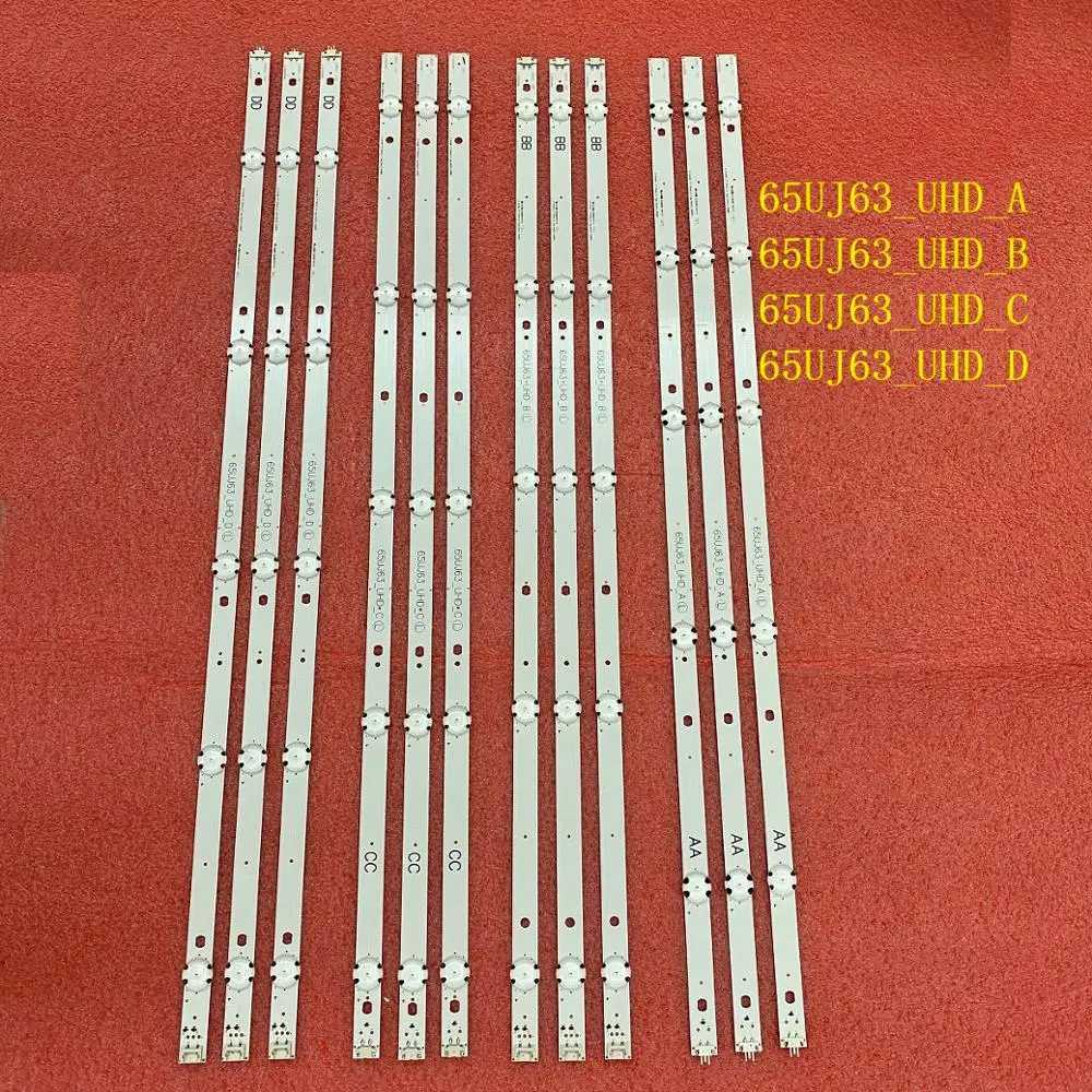 12 PCS/set LED backlight strip for TV 65UJ634V 65UJ6300 65UJ630V 65UJ5500 65UK6100 65UJ63_UHD_A B C D NC650DGEAAFX7 EAV 64054301 W250701