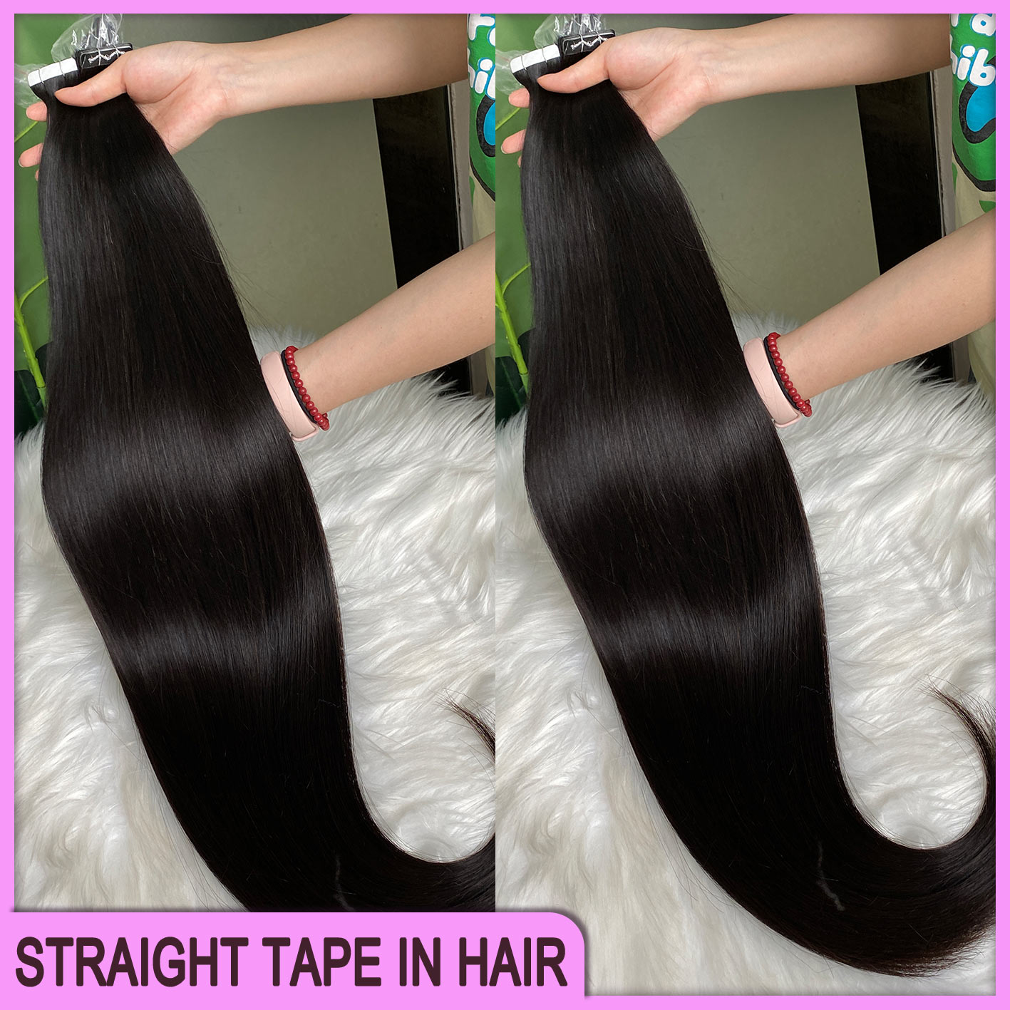 Natural Black Silky Straight Wavy Tape In Hair Extensions 50g/lot 3 Lots Russian Brazilian Malaysian Indian 100% Raw Virgin Human Hair