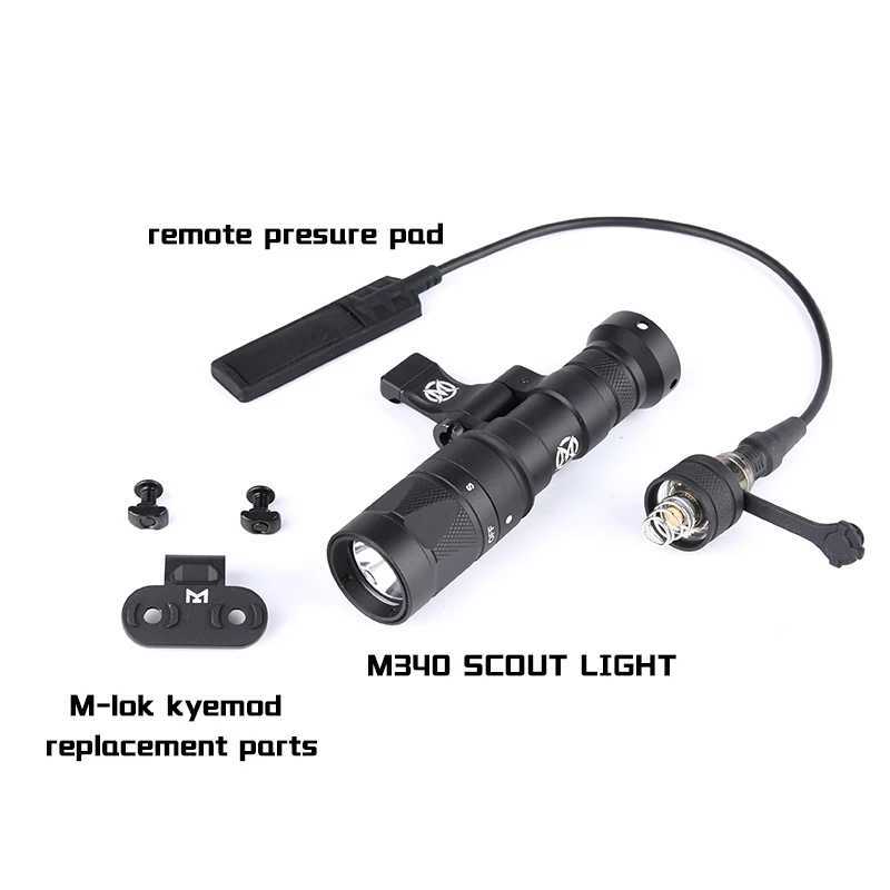 WADSN Airsoft M600 M300 Surefir Tactical Flashlight M640 M340 Weapon Light Rail Rotating Base Fit M-Lok Keymod Rail Mount XJ250701