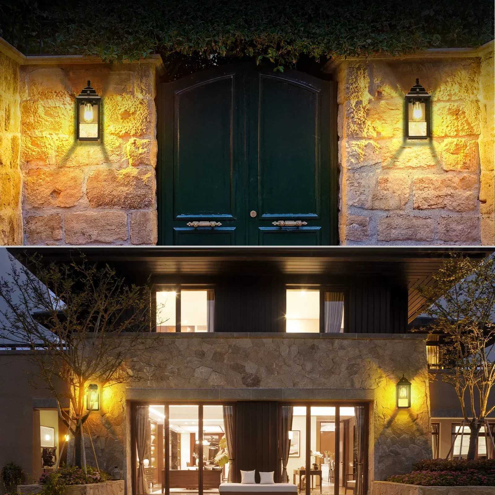 2 Pack IP65 Waterproof Outdoor Wall Lights - Porch Lights Outdoor Wall Lights Decor for House Exterior Patio Garage Lights XJ250624