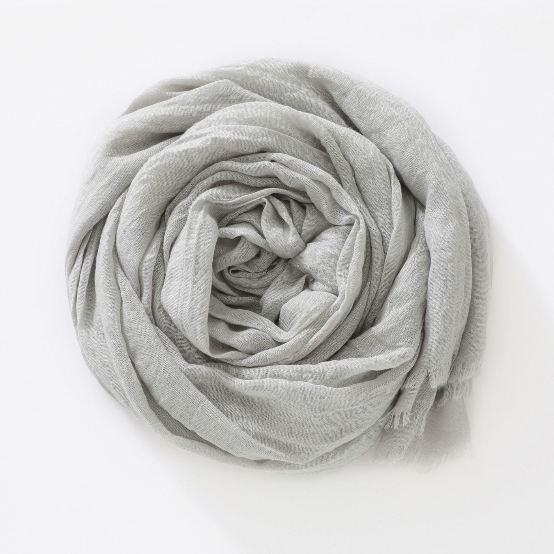 K1204 2025 new autumn and winter long solid color cotton and linen scarf female Japanese travel beach towel sunscreen neck shawl