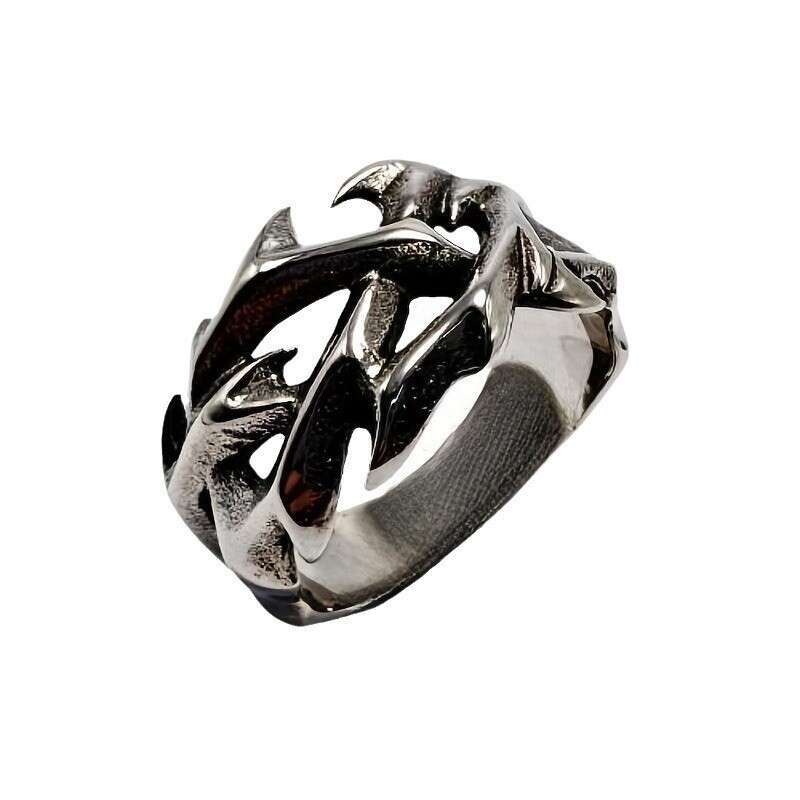 DHCollections Unisex Titanium Steel Geometric Ring - Gun Black Fashion Statement Ring for Men & Women (Size 7-13, 15mm Wide)