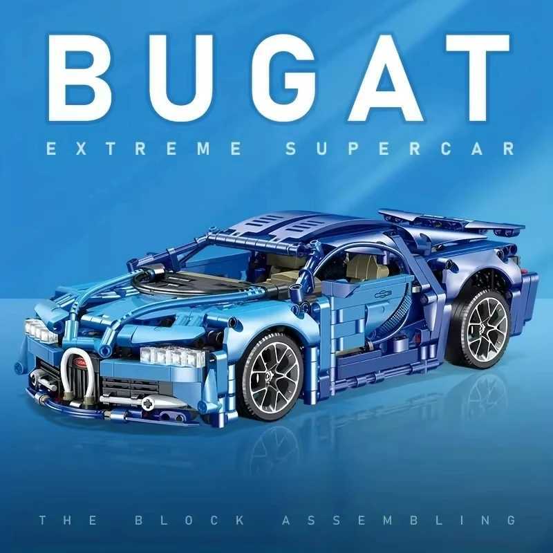 Blue Sports Car MOC Building Blocks Kit 1 14 Scale Sports Car Model Bricks Toys for Boys Children Gifts Y250701