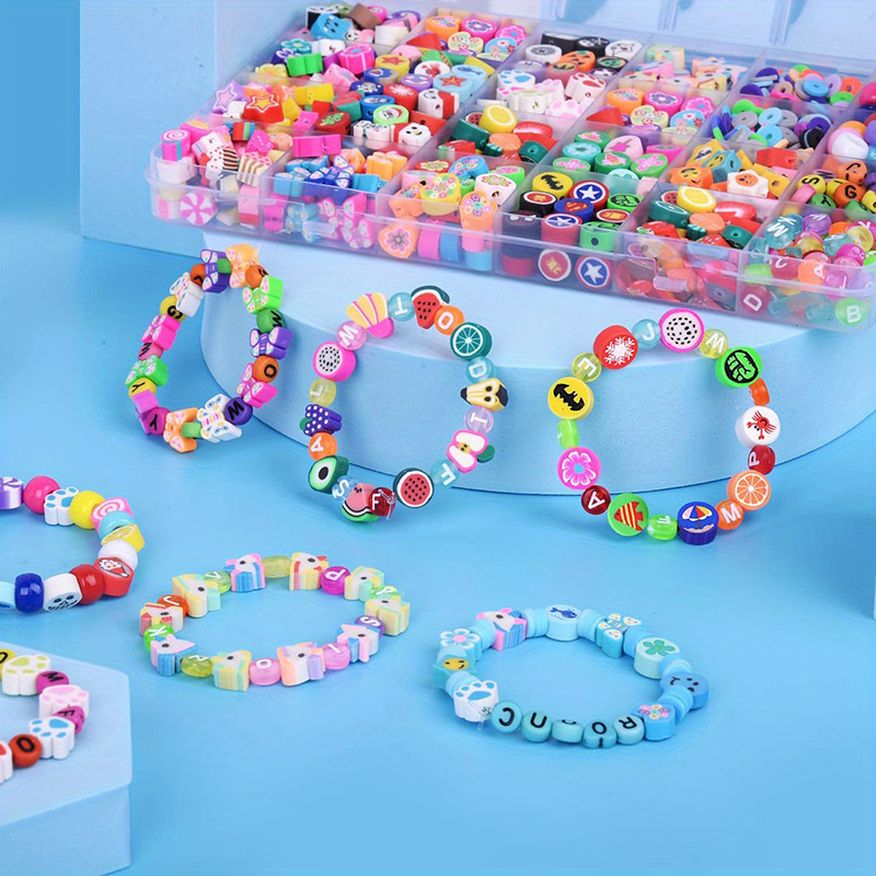1000PCS Clay Beads Kit, 24 Animal Beads DIY Bracelet Making Set for Kids Crafts, Jewelry Necklace Earring Creative Art Supplies