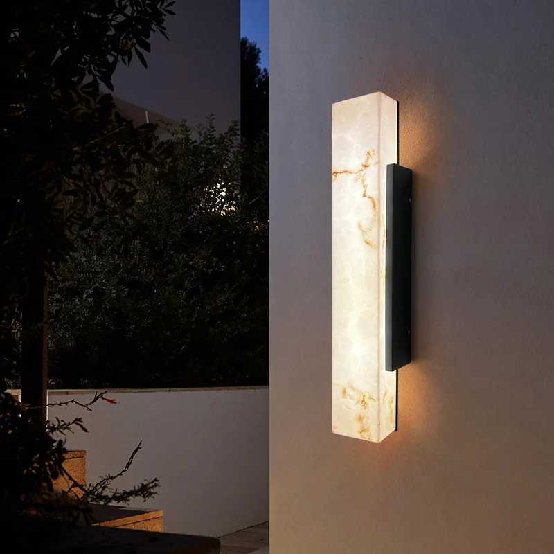 Modern Minimalist Outdoor Waterproof IP65 Lmitated Marble LED Wall Light AC85~265V Stainless Steel Porch Lamp For Street AdornXJ250624