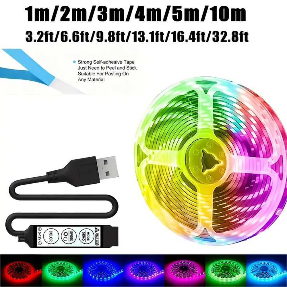 1M-15M LED Strip Lights RGB 3Key Button Control Color Changing SMD3535 Tape Diode Lamps Mode for Room Decoration W250701