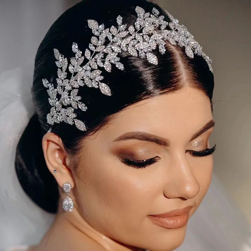 Bridal Headband For Wedding Headpieces Crystal Zirconia Elegant Bride Tiaras Hair Pieces Wedding Hair Jewelry Headdress250627