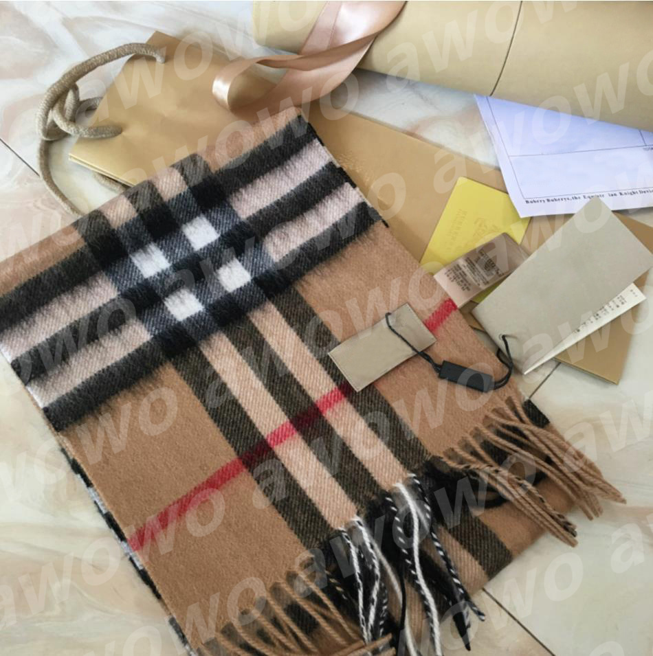 Designer Scarf 100% Cashmere Scarves Fashion classic Plaid Women Man Winter Warm Long Pashmina Tassel Scarf Size 180x30cm luxury scarf sjaal European American style