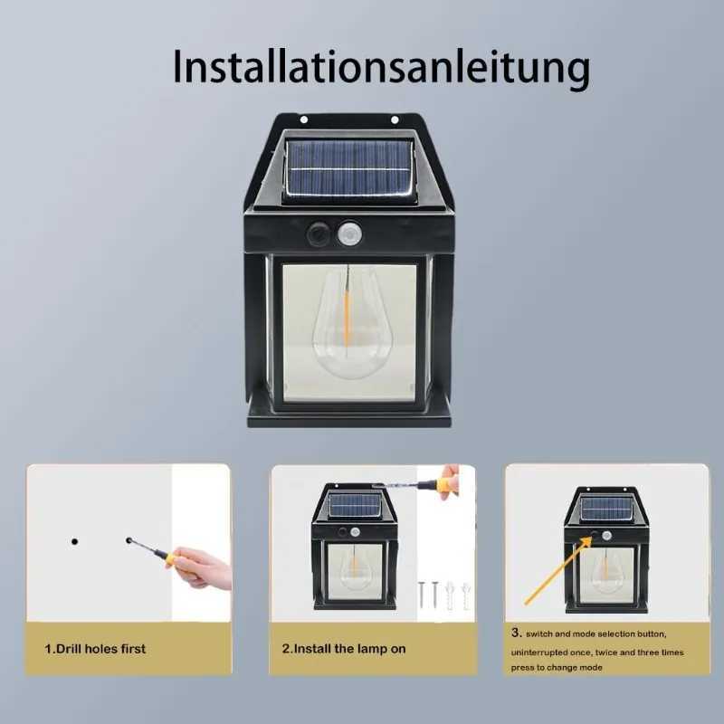 Outdoor Solar Light 1/2/4/6 Waterproof Wall Light with Motion Sensor and 3 Modes Suitable for Garden Terrace Courtyard Porch XJ250624