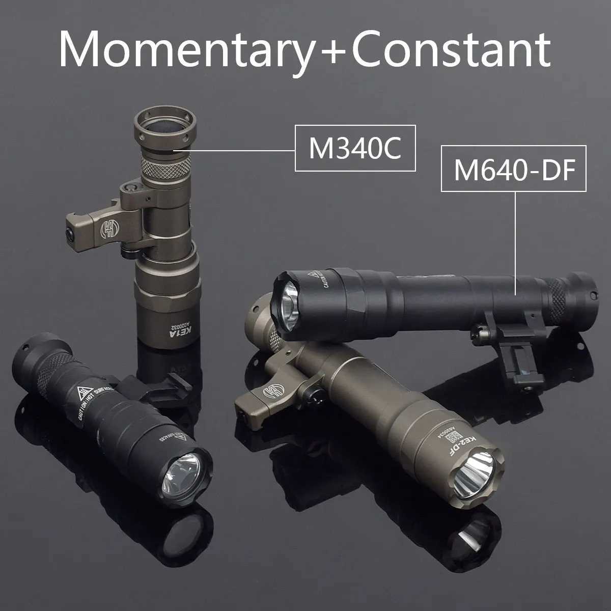 Tactical SF M340C M340V M640 M640DF Weapon Gun Light Pistol Scout Light Rifle Airsoft Flashlight LED Lanterna Fit 20mm Rail W250701