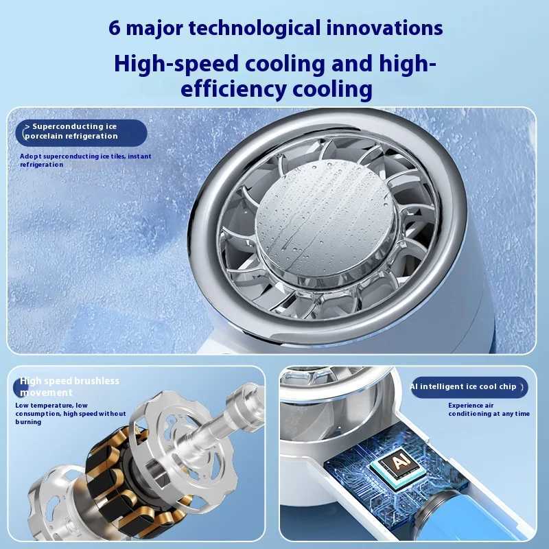 Summer Portable Ice Compress Handheld Turbo Fan 3 Wind Speeds Adjustable Mini Personal Fan Battery Operated Electric Fan T250702