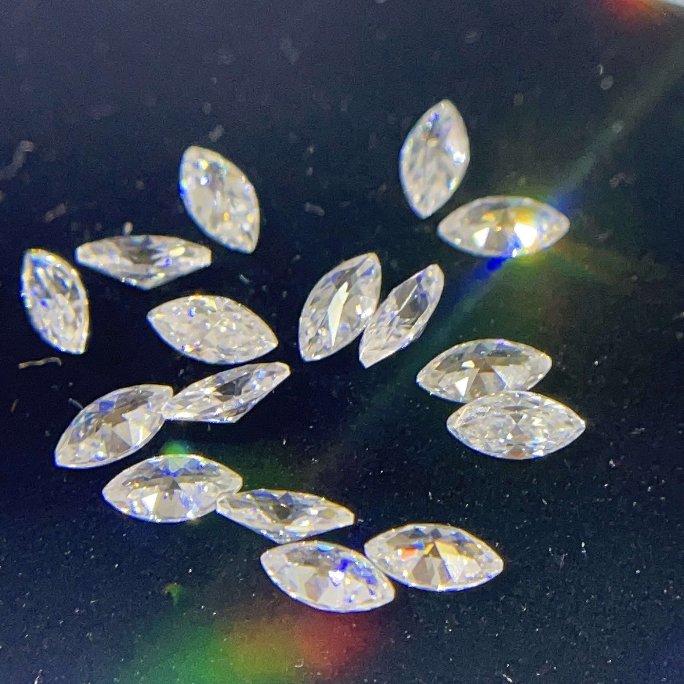 S925 Sterling Silver Jewelry Yellow Gold Plated Color 6*12mm Marquise Cut Diamond Moissanite Ring