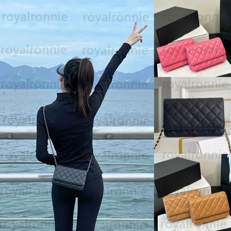 Luxury Women Designer Bag Classic Woc Bag Designer Bags Wallet Shoulder Bag Chain Caviar Grained Shiny Calfskin Crossbody Flap Shoulder Purse Handbag Crossbody