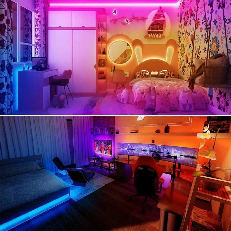 100 ft LED Strip Lights with 44 Key Remote Multi-Color RGB LED Lights 24 Volt Color Changing LED Light Strip for Bedroom Room TV W250701