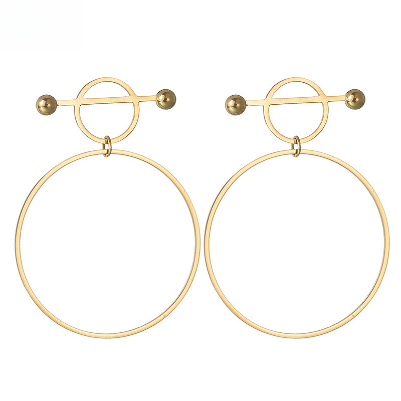 New Style 18K Designer Earrings Gold Plated Stainless Steel Earrings Fashion INS Ladies' Jewelry Earrings Style Hollow Circle Hoop Earrings Titan