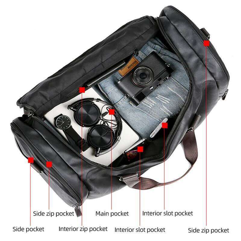 PU Leather Travel Duffel Bag Lage Weekender Overnight Tote For Men Women Gym Sports Crossbody Carry On Waterproof Handbags