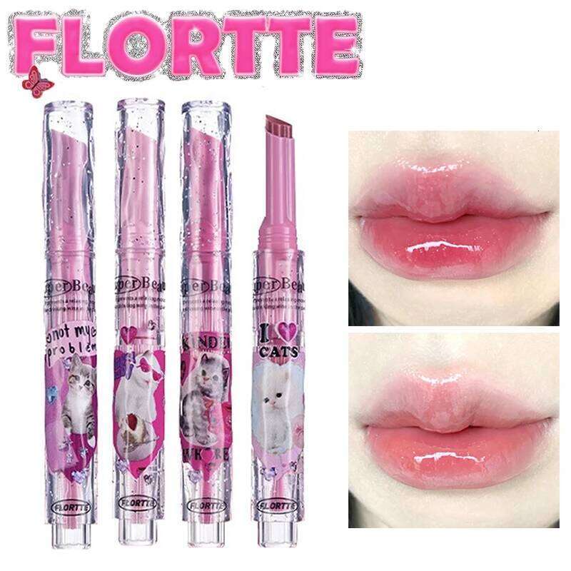 FLORTTE Waterproof Lip Gloss Make Up Plumper Shiny Lipstick Long Lasting Non-stick Cup Moisturising Liptint Korean Cosmetics X250702