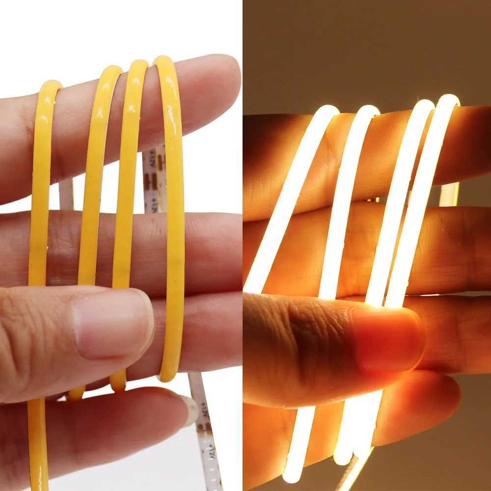 Ultimate Thin 2mm COB LED Strip Light for DIY Craft Cabinet Shelf 12V 480LED/m Warm Cool White Flexible Linear Tape Lights Bar W250701