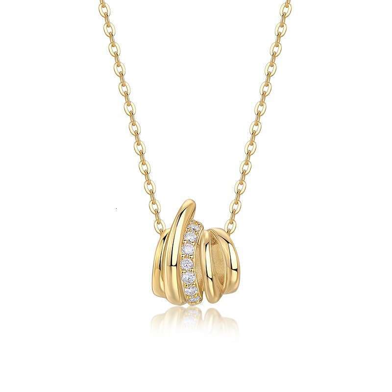 Dhcollections Gold Fashion Light Necklace Layered High-end Feel S Sier Hot-selling Moissanite Clavicle Chain Non-fading