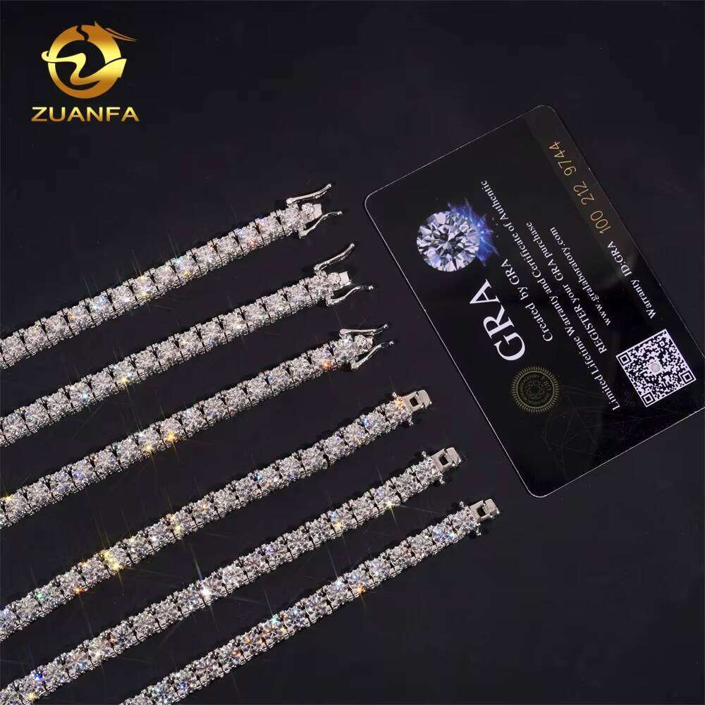 5Mm 65Mm GRA Certificate VVS Silicon Stone Inlaid Dia Side Ice Tennis Sier HipHop Jewelry Chain