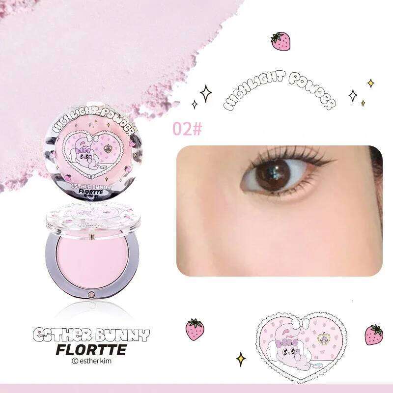 FLORTTE BUNNY Single Highligh Powder Naturally Facial Blush Cream Brightening Liftup Face 3D Stereoscopic Makeup X250702