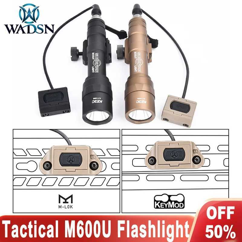 WADSN Tactical Surefir M600 M600U Flashlight 600 lumens White Light Hot Mobutton Fit 20MM Rail Hunting Weapon Scout Accessories XJ250701
