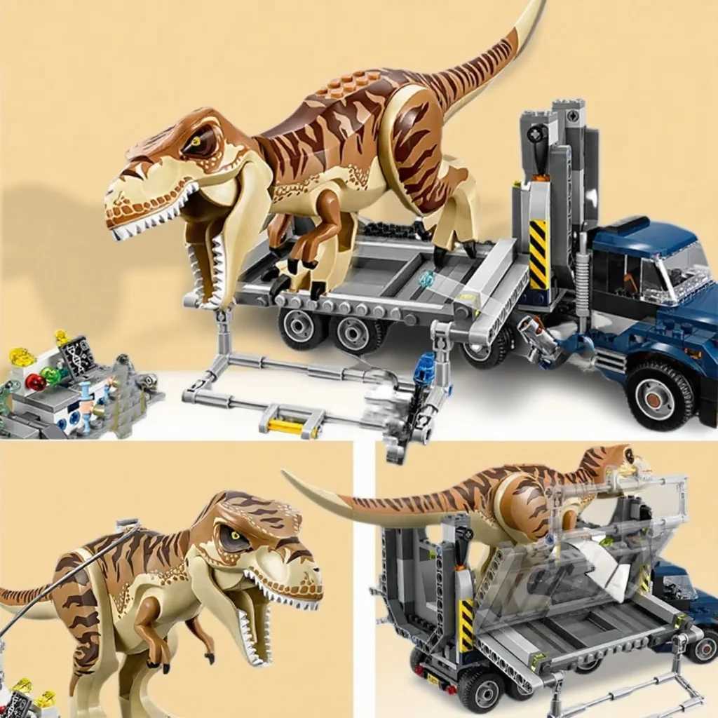 Compatible MOC Brick Sets Dinosaur Series Building Blocks T. rex Transport Car Truck MOC World Park Toys for Kids Gifts XJ250702