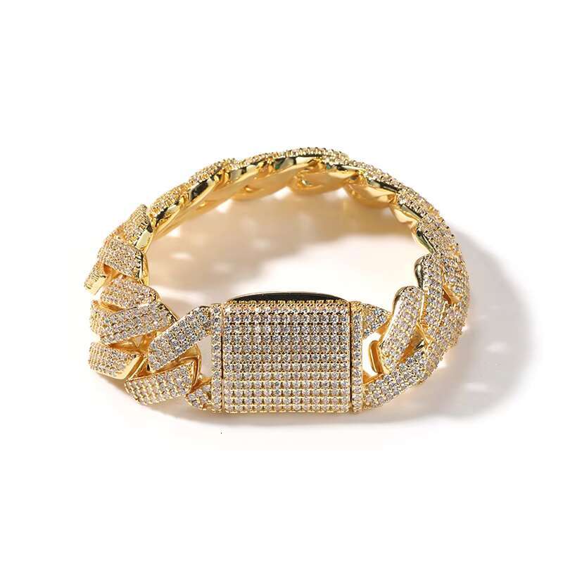 Moissanite Bracelet Cuban Rose Gold Cuban Link Chain Mossinate Diamond Cuban Chain Necklace Jewelry