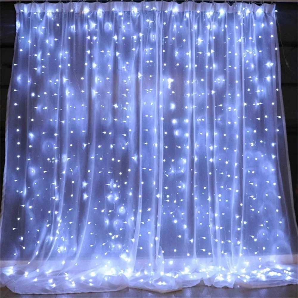 3x2m 8Modes Curtain Lights Fairy String Light Garland 220V 110V Festival Christmas Decoration New Year Wedding Party W250701