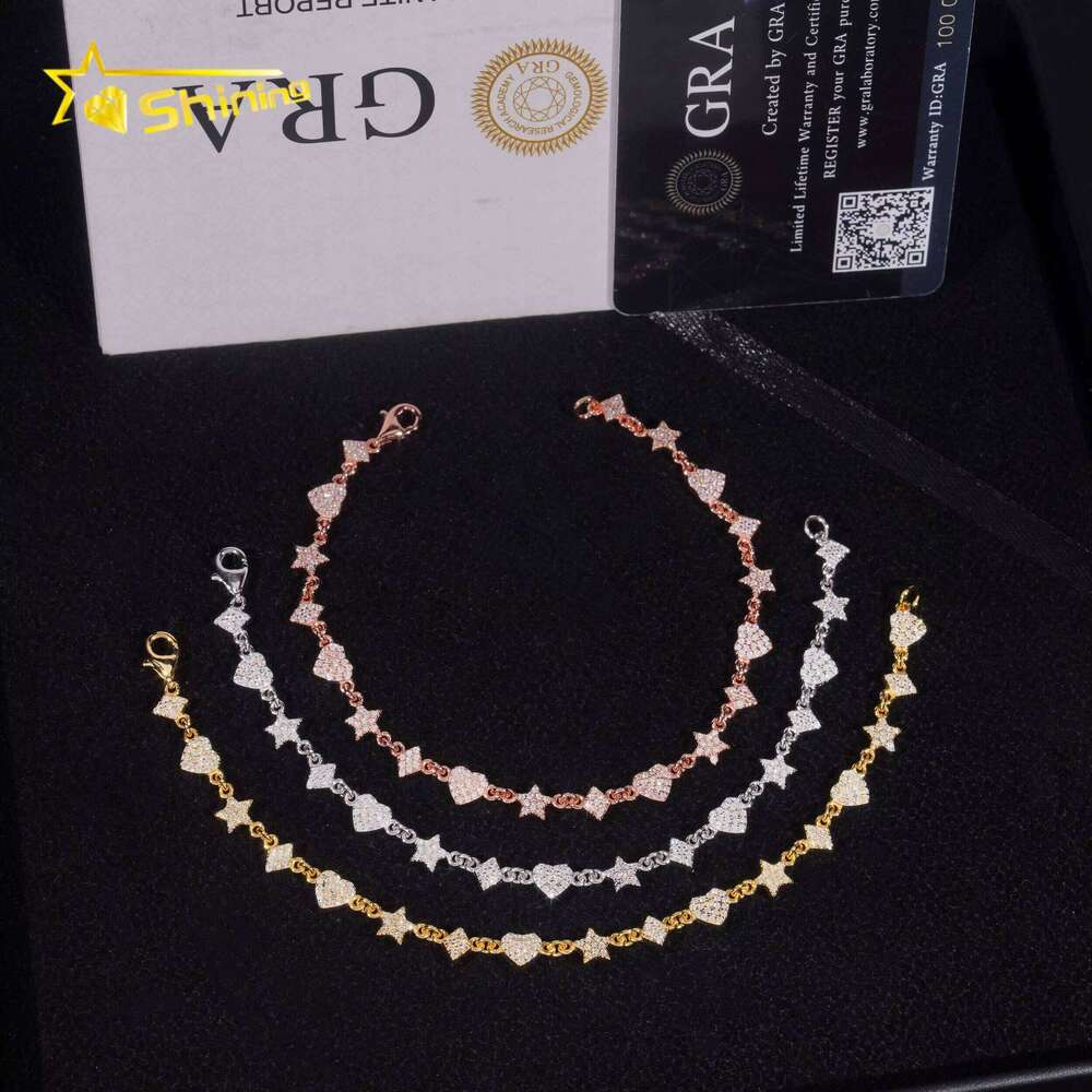 New Arrival Unisex Moissanite Pass Tester Bracelet Sterling Sier Fast Delivery Men's and Women's Jewelry