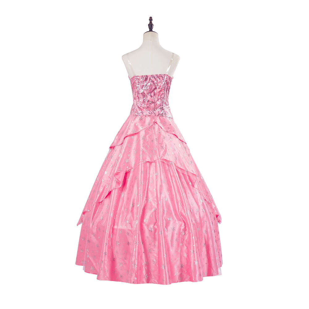 Magic Bad Witch Glinda Pink Waist-Cinching Strap Dress Cosplay Costume