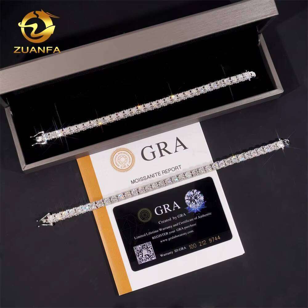 5Mm 65Mm GRA Certificate VVS Silicon Stone Inlaid Dia Side Ice Tennis Sier HipHop Jewelry Chain