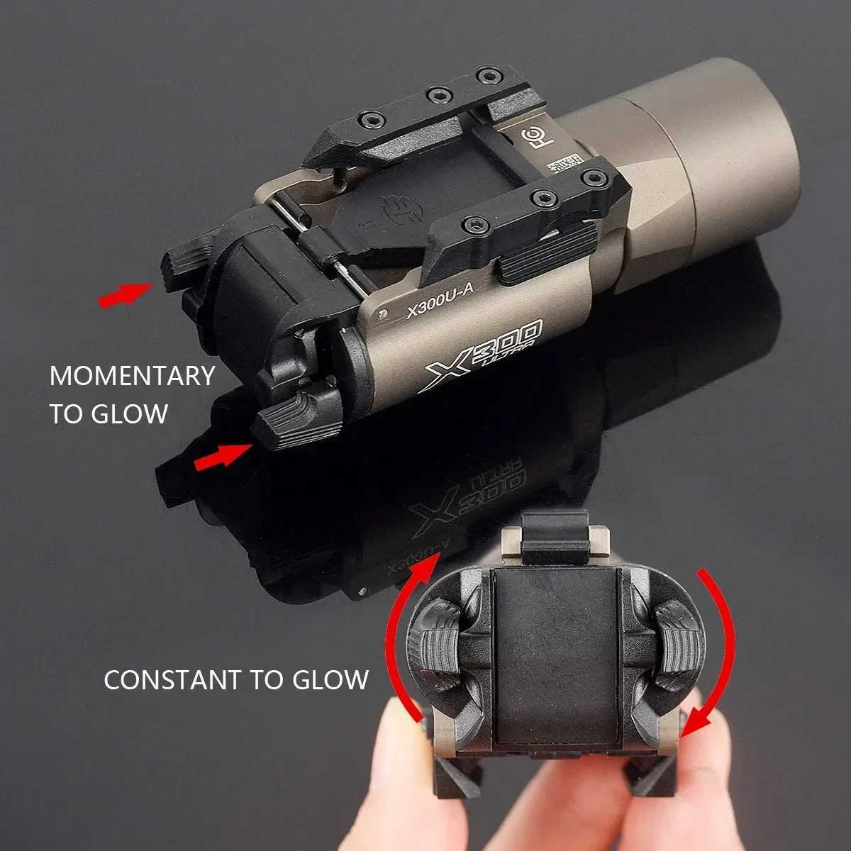 Tactical Surefire X300 X300U X300UH-B XH35 X300V Pistol Scout Light Airsoft Weapon Gun Light Hunting Rifle Strobe FlashlightXJ250701