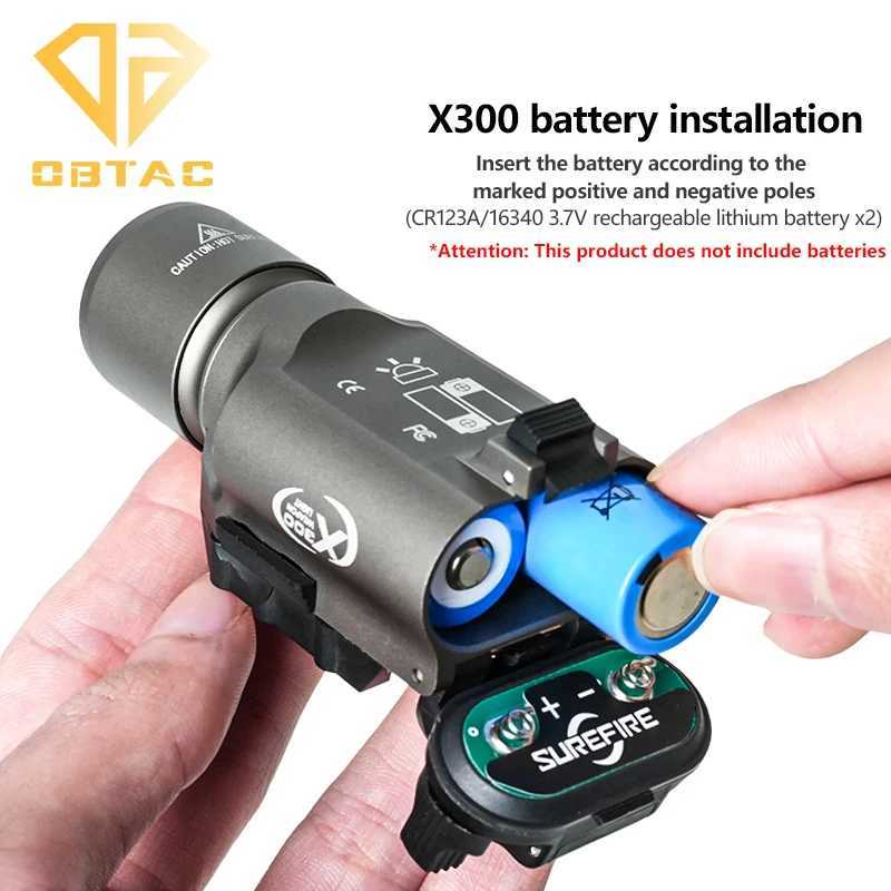 Tactical SF M300C M600C Metal Flashlight Strobe Scout Light X300 X300U Ultra Airsoft Hunting Weapon Scout Light Fit 20mm Rail XJ250701