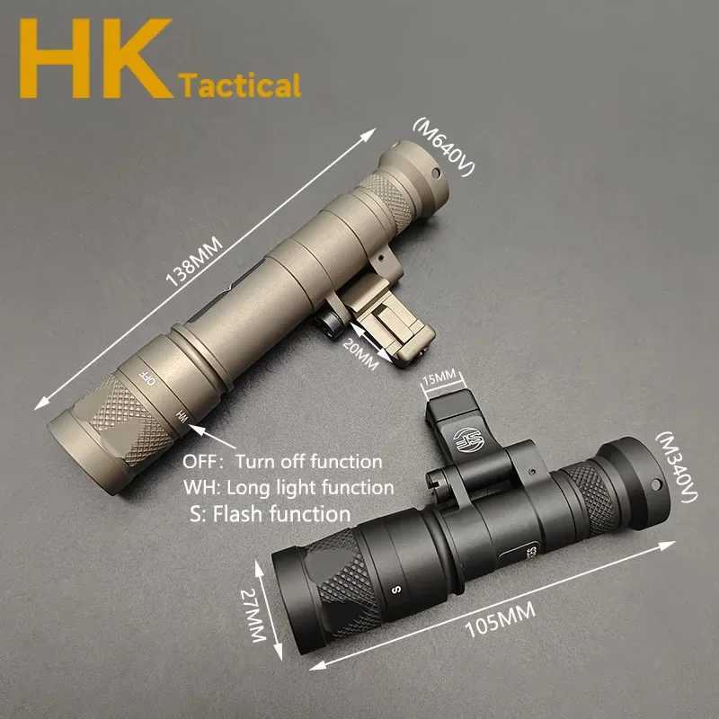 Sotac Tactical SF M640 M640DF Light M640V M340V M340C Flashlight Outdoor Rifle Airsoft Weapon Light LED Lanterna Fit 20mm Rail XJ250701
