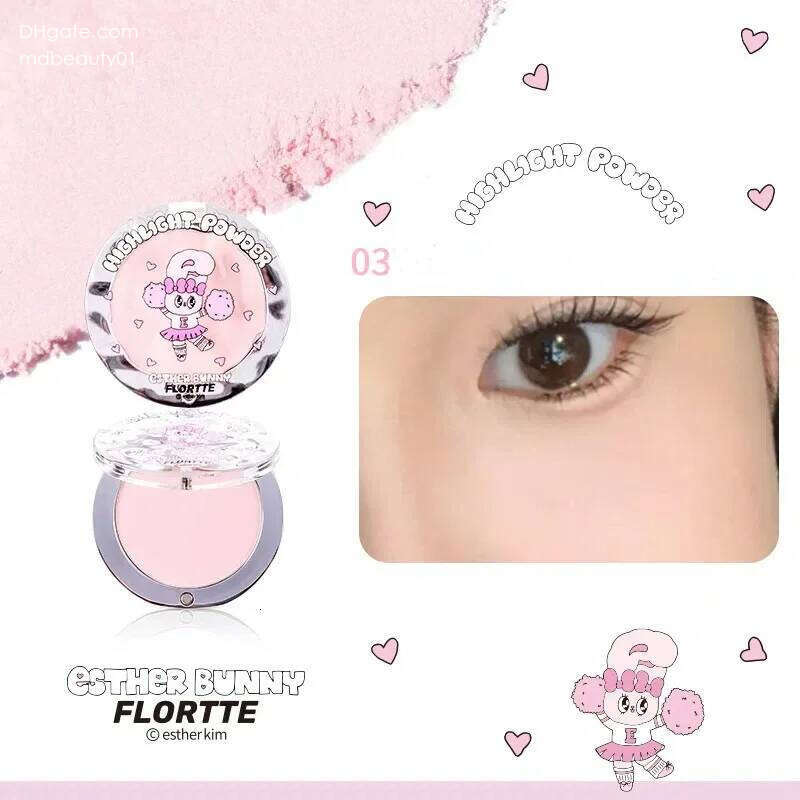 FLORTTE BUNNY Single Highligh Powder Naturally Facial Blush Cream Brightening Liftup Face 3D Stereoscopic Makeup X250702